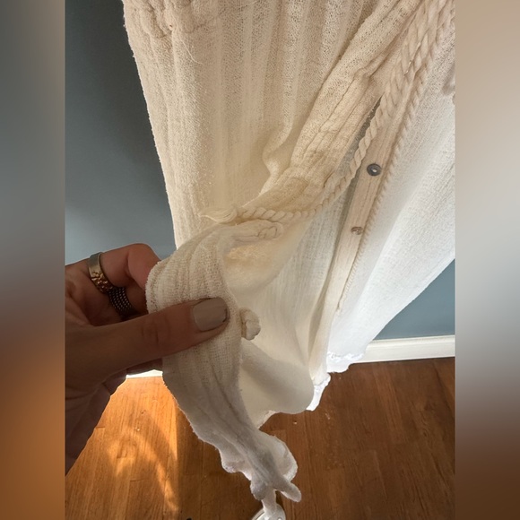 RARE Jens Pirate Booty + Free People lace inroads maxi button down dress sz M/L - Picture 11 of 15